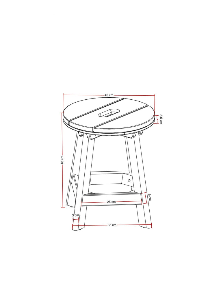 Hocker SPA & LIVING Maßblatt