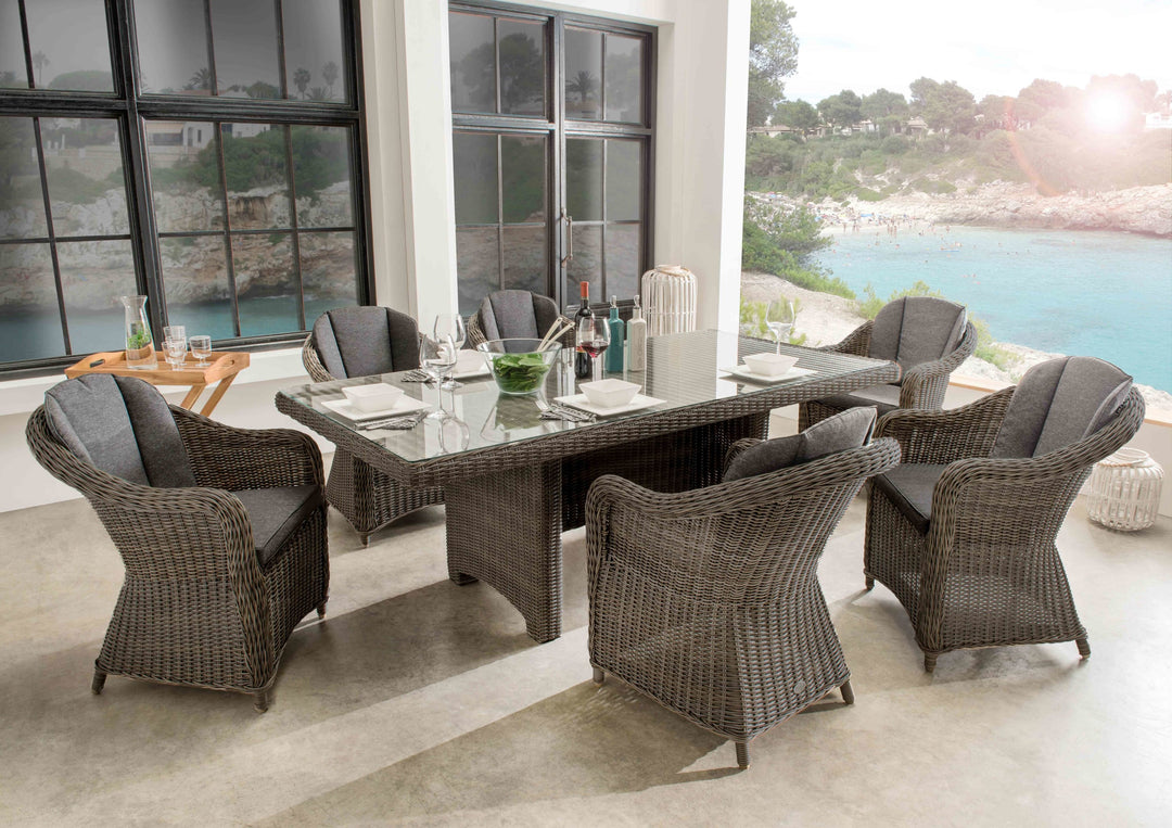 Sitzgruppe MALAGA mit rechteckigem Esstisch (6 Personen)
