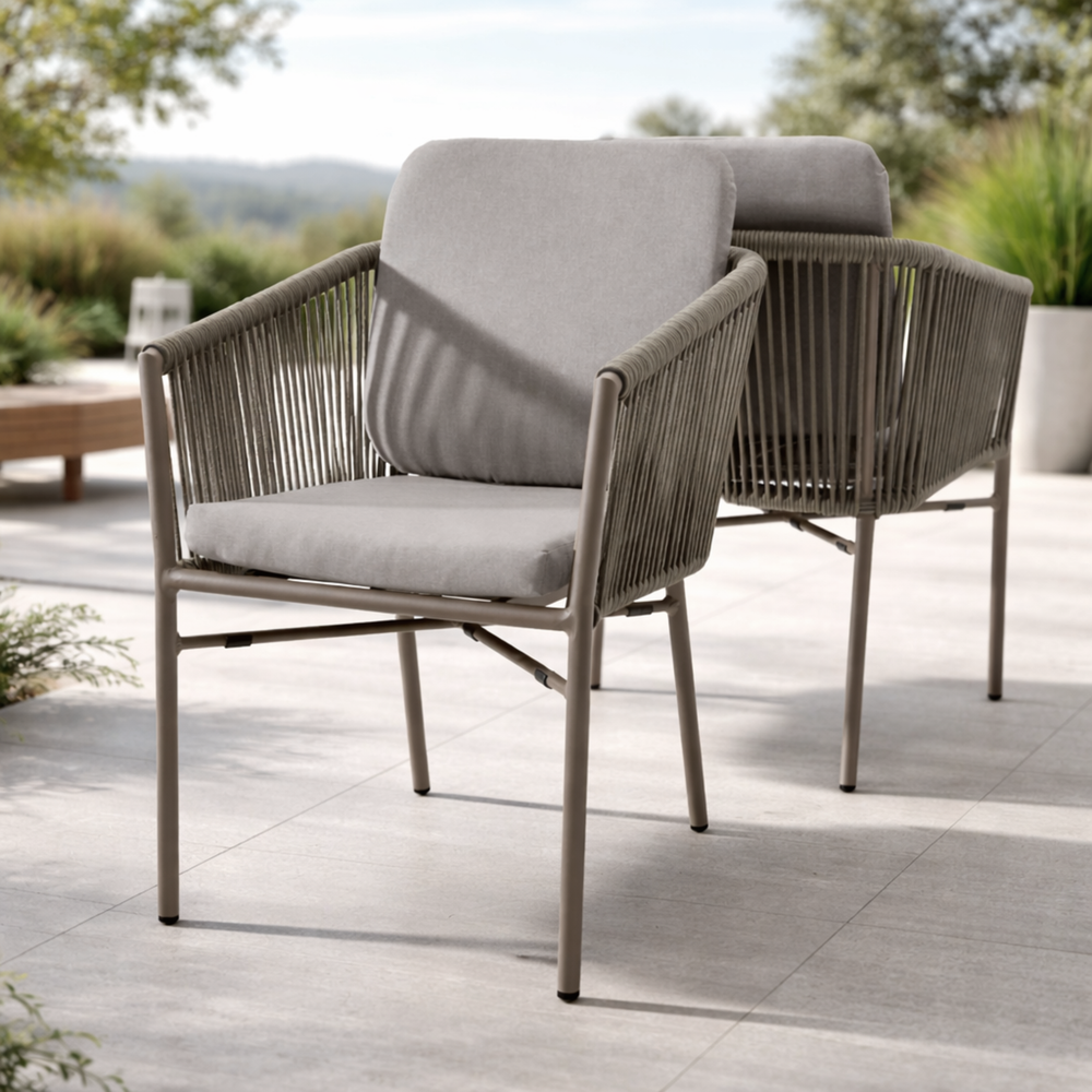 Sessel LUCCA (2er Set) taupe Hintergrund