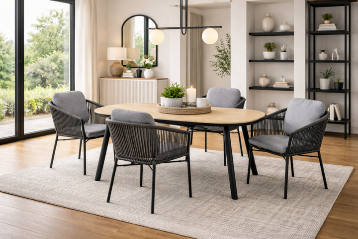 LUCCA SAN MARINO Essgruppe halboval holzfarben Innenbereich