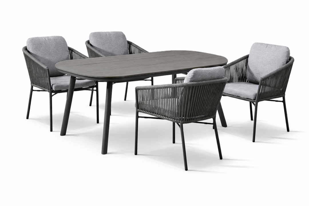 Lucca San Marino Sitzgruppe halboval anthrazit Freisteller