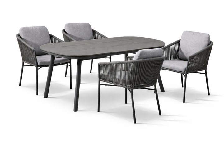 Lucca San Marino Sitzgruppe halboval anthrazit Freisteller