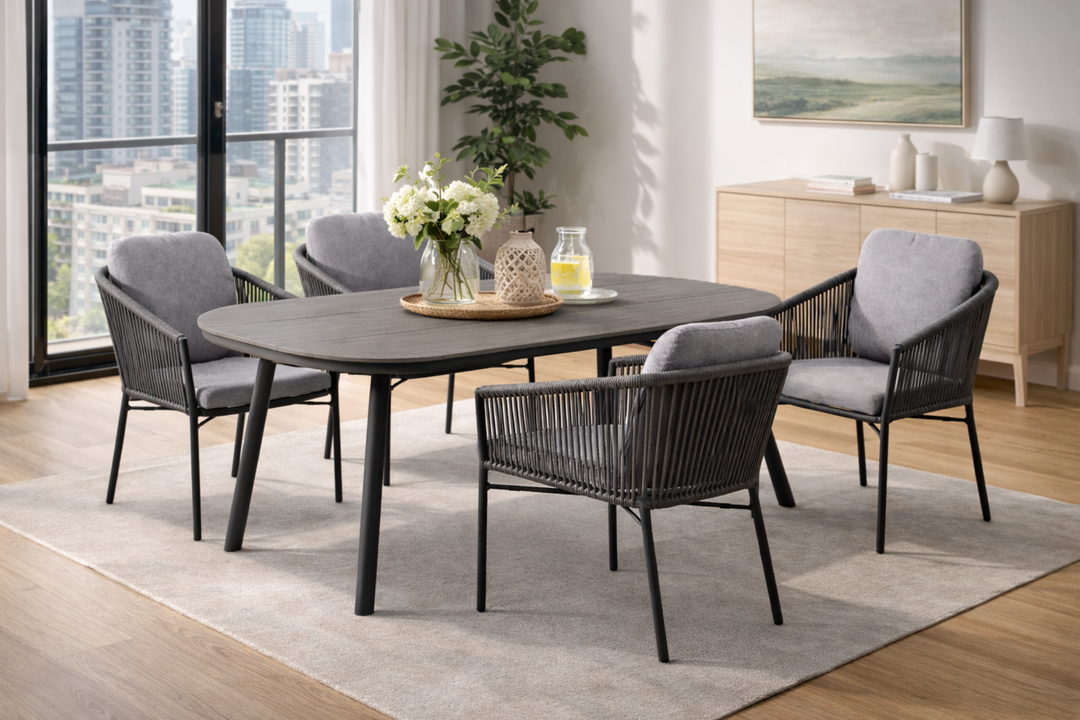 Lucca San Marino Sitzgruppe halboval anthrazit Innenbereich