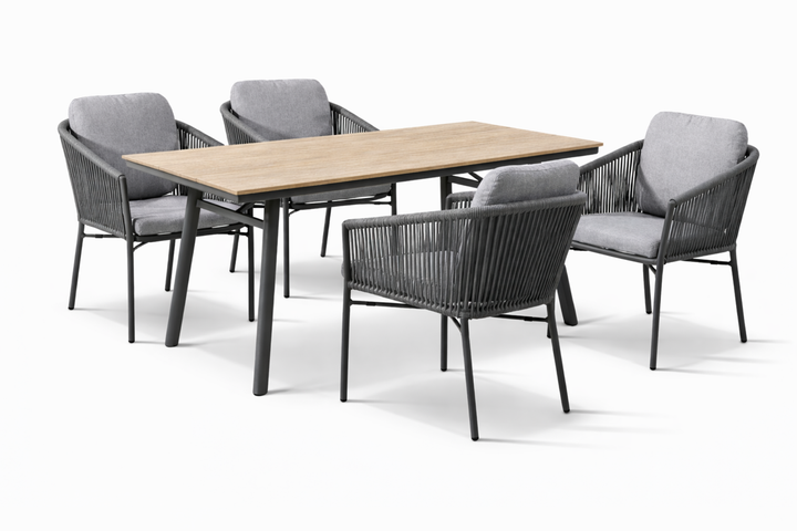 LUCCA SAN MARINO Essgruppe rechteckig holzfarben Freisteller