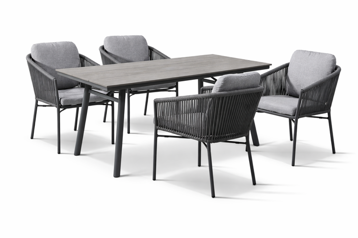 LUCCA SAN MARINO Essgruppe rechteckig anthrazit Freisteller