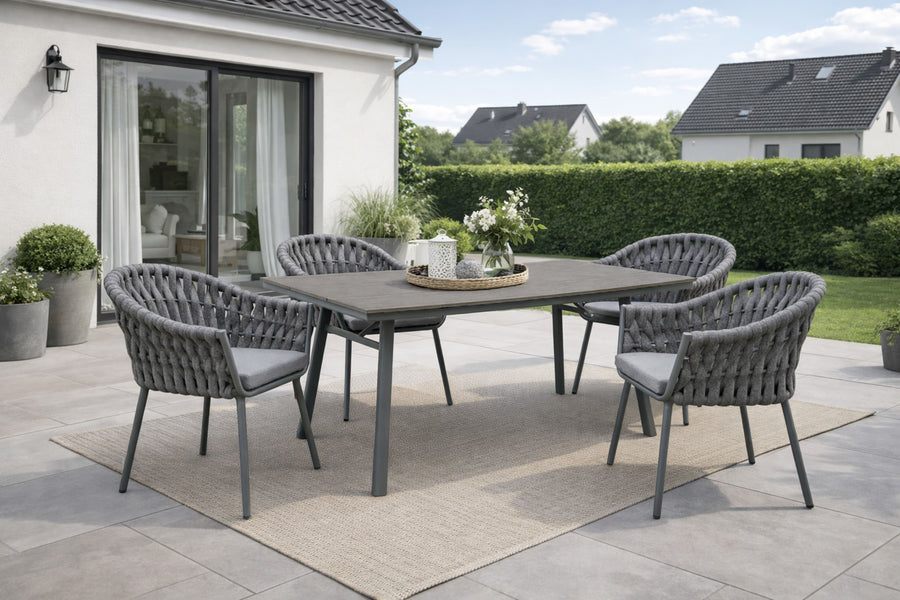 Molino San Marino Sitzgruppe rechteckig anthrazit Außenbereich