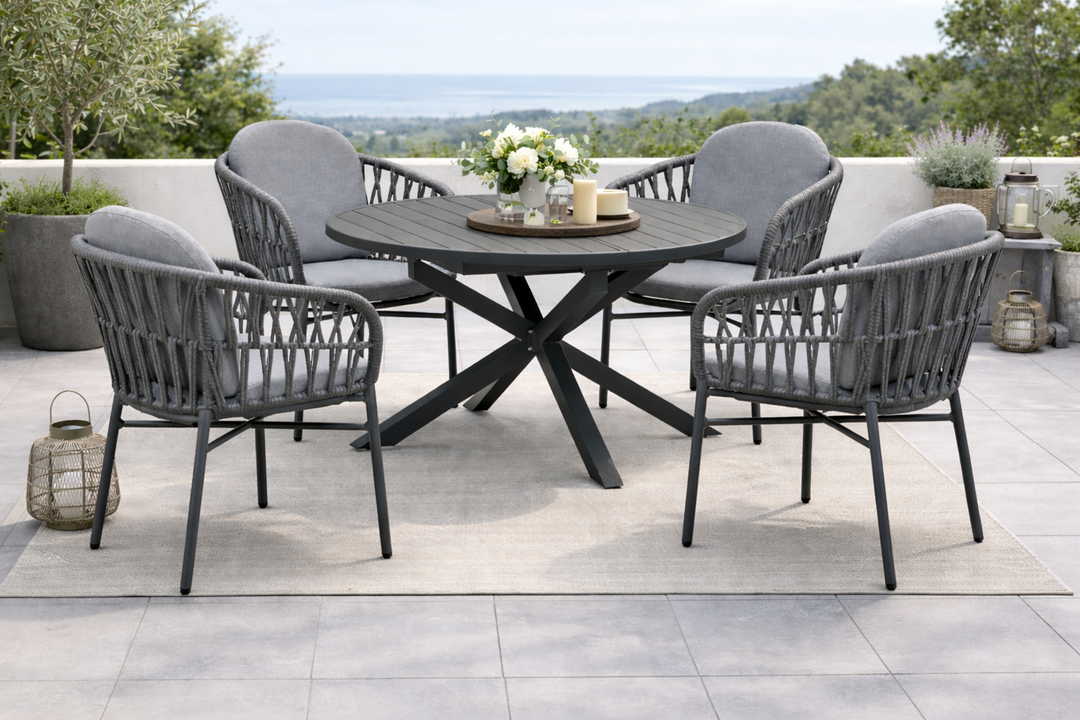 Sitzgruppe COMO mit ausziehbarem Esstisch ARONA (4 Personen)