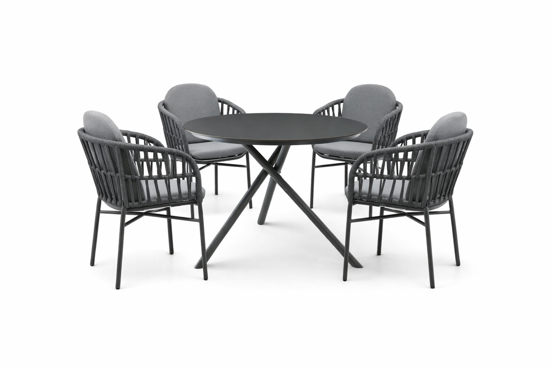 Sitzgruppe COMO mit rundem Esstisch BARLETTA (4 Personen)