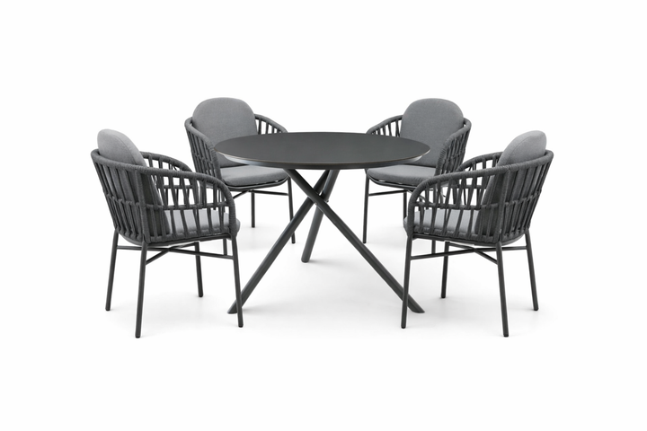 Sitzgruppe COMO mit rundem Esstisch BARLETTA (4 Personen)