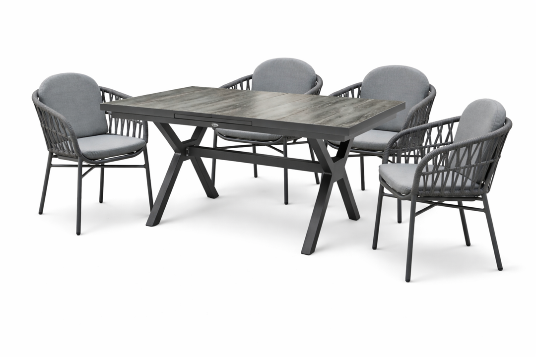 Sitzgruppe COMO mit ausziehbarem Esstisch GARDA (4 Personen)