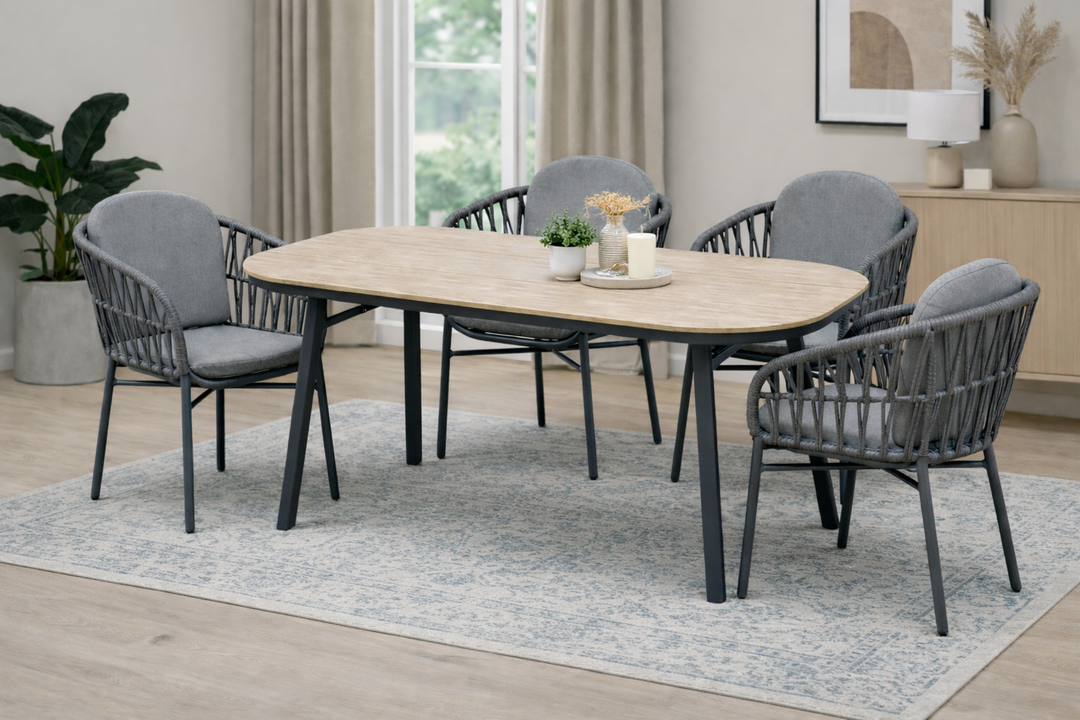 COMO SAN MARINO Essgruppe holzfarben halboval Innenbereich