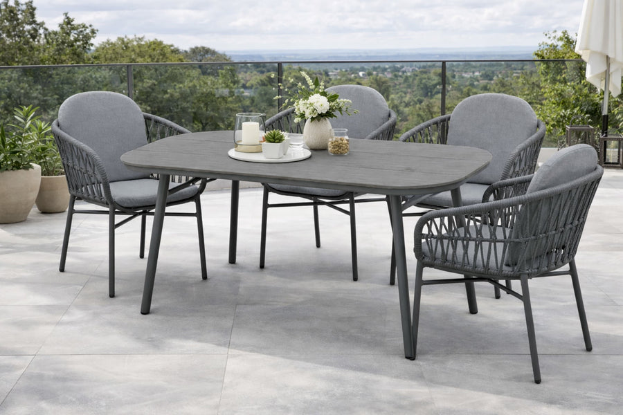 Como San Marino Sitzgruppe halboval anthrazit Außenbereich