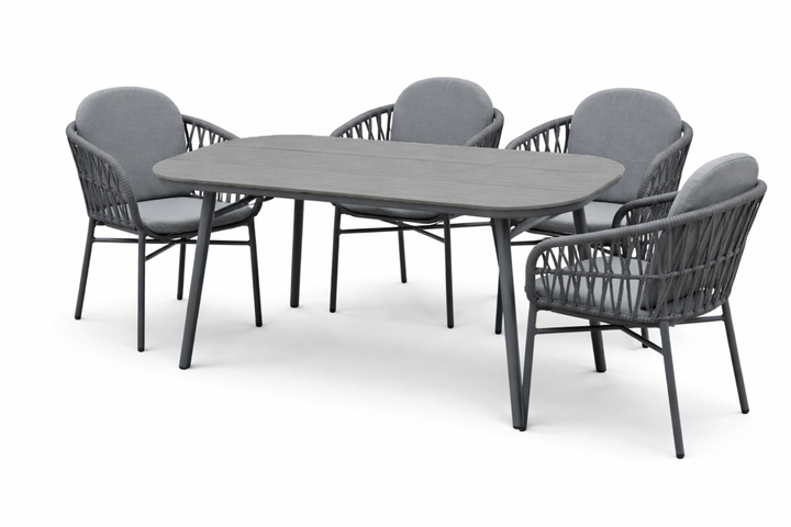 Como San Marino Sitzgruppe halboval anthrazit Freisteller