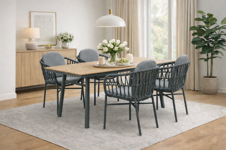 COMO SAN MARINO Essgruppe holzfarben rechteckig Innenbereich