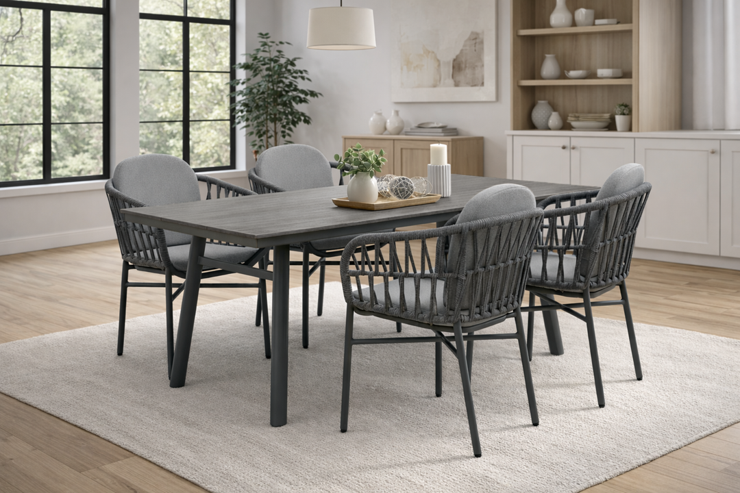 COMO SAN MARINO Essgruppe anthrazit rechteckig Innenbereich