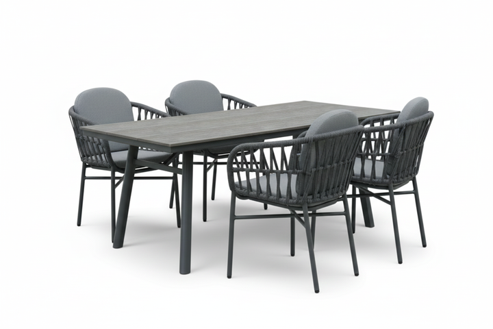 COMO SAN MARINO Essgruppe anthrazit rechteckig Freisteller