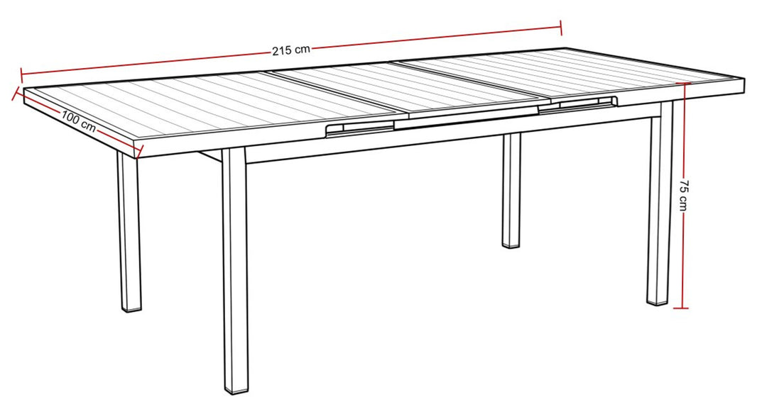Esstisch IMOLA Maßblatt