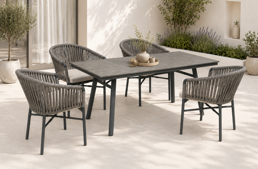 Torno San Marino Essgruppe grau rechteckig outdoor