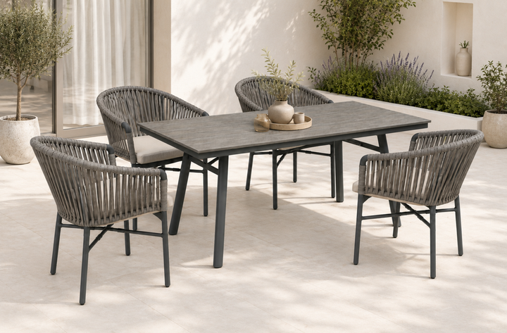 Torno San Marino Essgruppe grau rechteckig outdoor