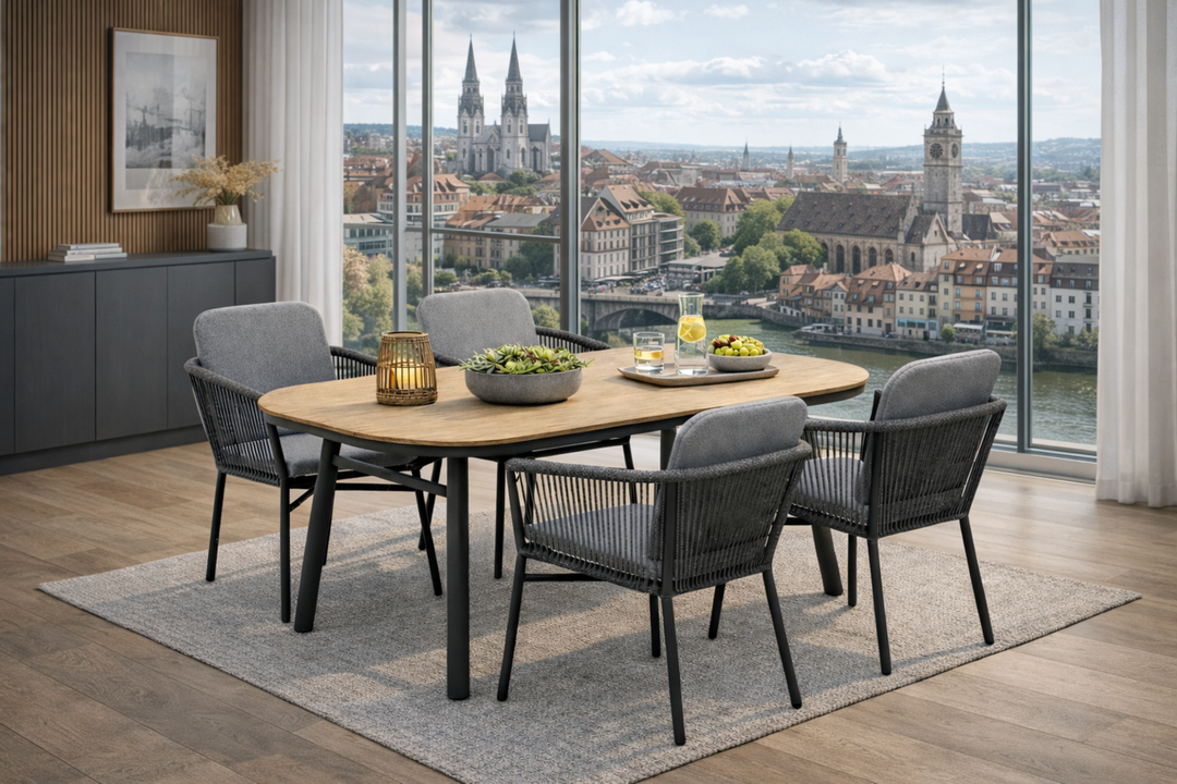 LIMONE SAN MARINO Essgruppe holzfarben halboval Innenbereich