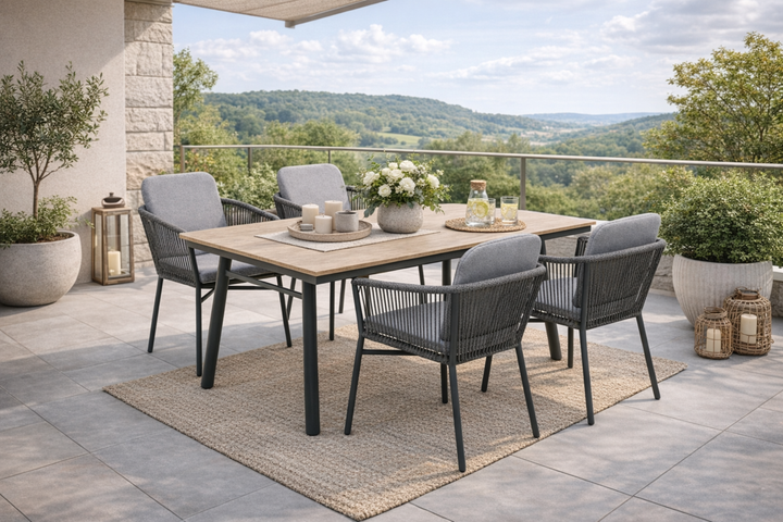 LIMONE SAN MARINO Essgruppe holzfarben Außenbereich