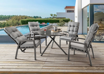 Sitzgruppe GARDA mit rundem Esstisch BARLETTA (4 Personen)