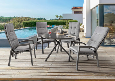 Sitzgruppe CAPRI mit rundem Esstisch BARLETTA (4 Personen)