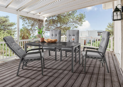 Sitzgruppe CAPRI mit rechteckigem Esstisch CREMONA (4 Personen)