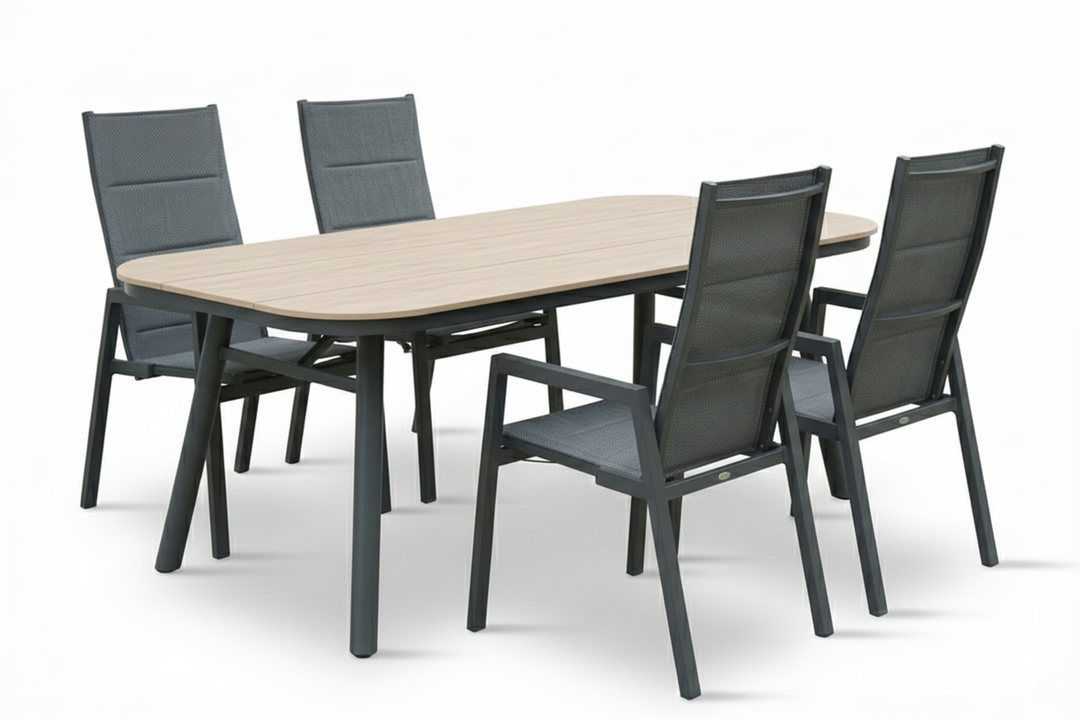 COSTA HL SAN MARINO Essgruppe holzfarben halboval Freisteller