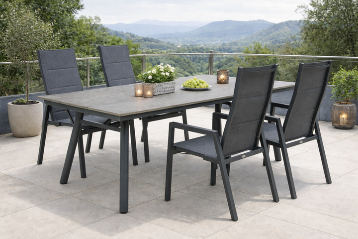 COSTA HL SAN MARINO Essgruppe rechteckig anthrazit Außenbereich