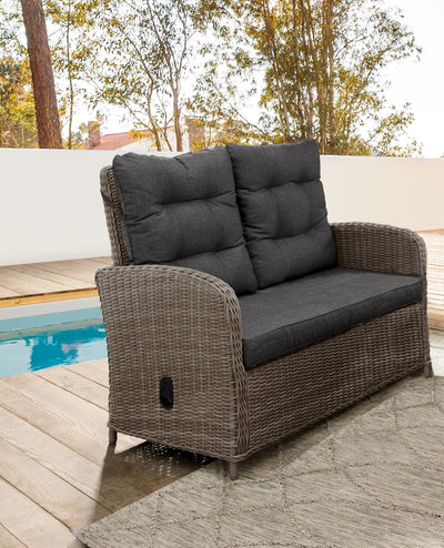 Merano 2er Sofa vintage grau