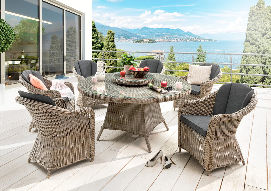 Sitzgruppe MALAGA mit rundem Esstisch (6 Personen)