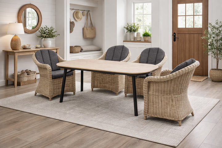 MALAGA SAN MARINO Essgruppe halboval holzfarben Innenbereich