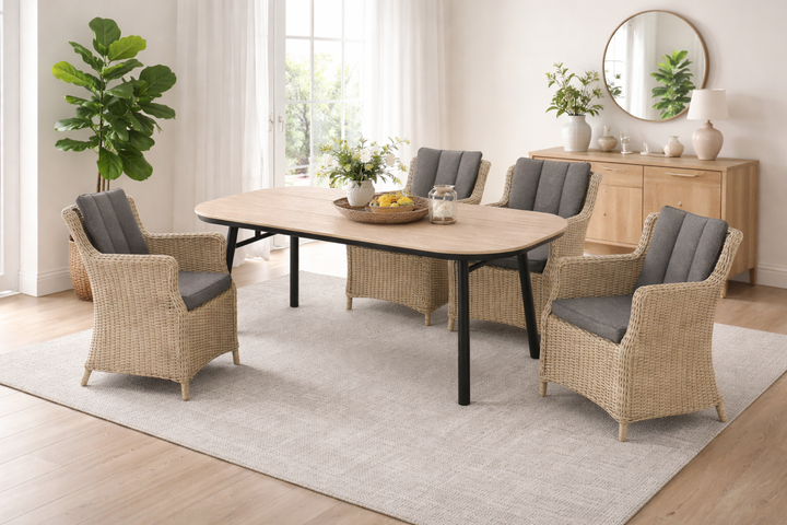 LUNA SAN MARINO Essgruppe halboval holzfarben Innenbereich