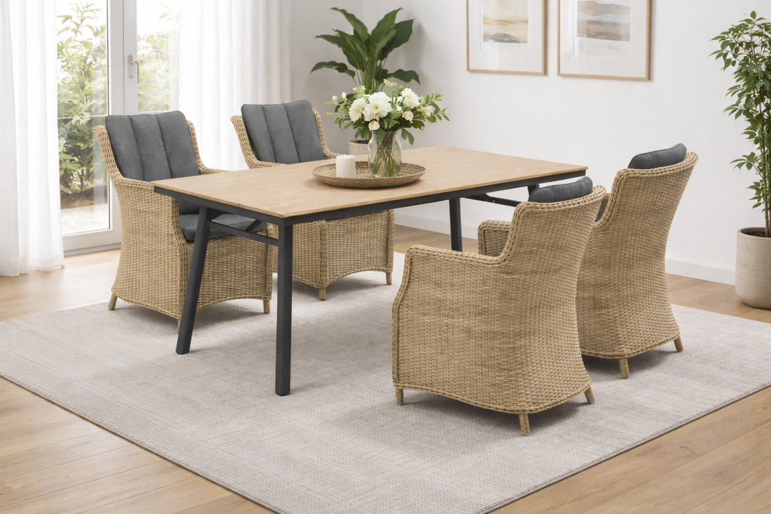 LUNA SAN MARINO Essgruppe rechteckig holzfarben Innenbereich