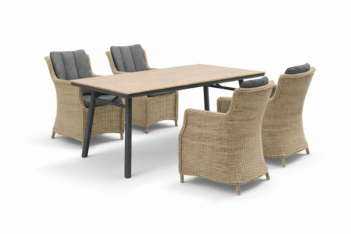 LUNA SAN MARINO Essgruppe rechteckig holzfarben Freisteller