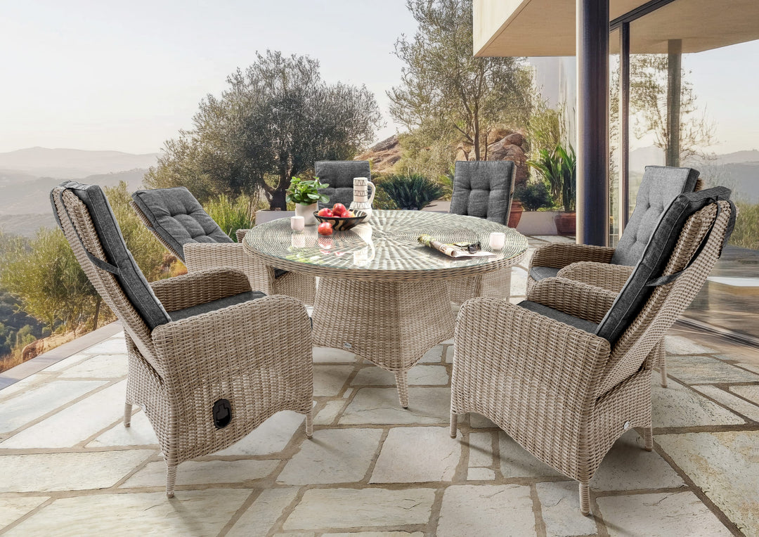 Sitzgruppe PALMA mit LUNA Esstisch (6 Personen)
