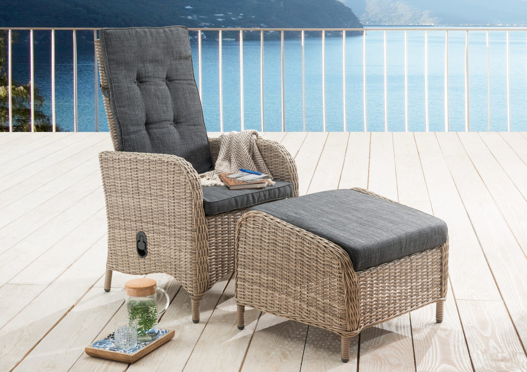 Balkonset PALMA mit Fußhocker CASA