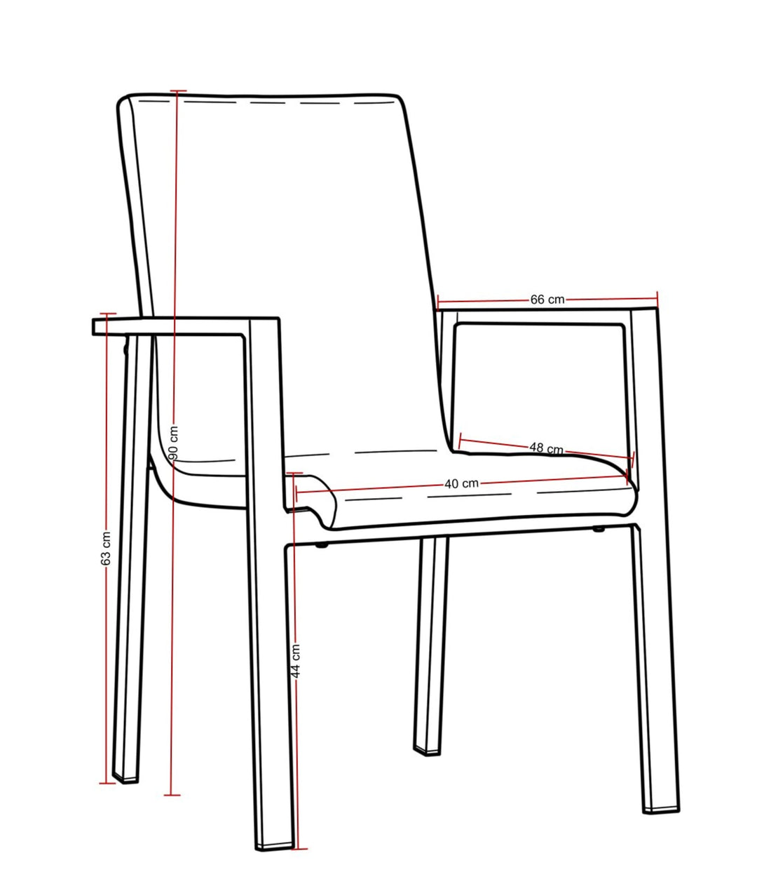 Sessel TORINO 2er Set Maßblatt