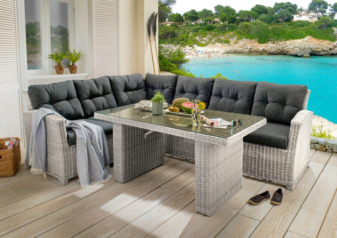 Loungegruppe RIVIERA mit Esstisch vintage weiß