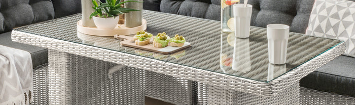 Loungegruppe PALMA DE LUXE mit Esstisch Detail Tisch