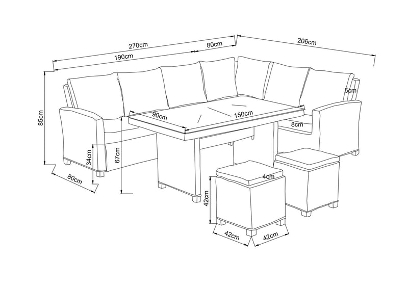Loungegruppe ALCUDIA XL mit Sessel